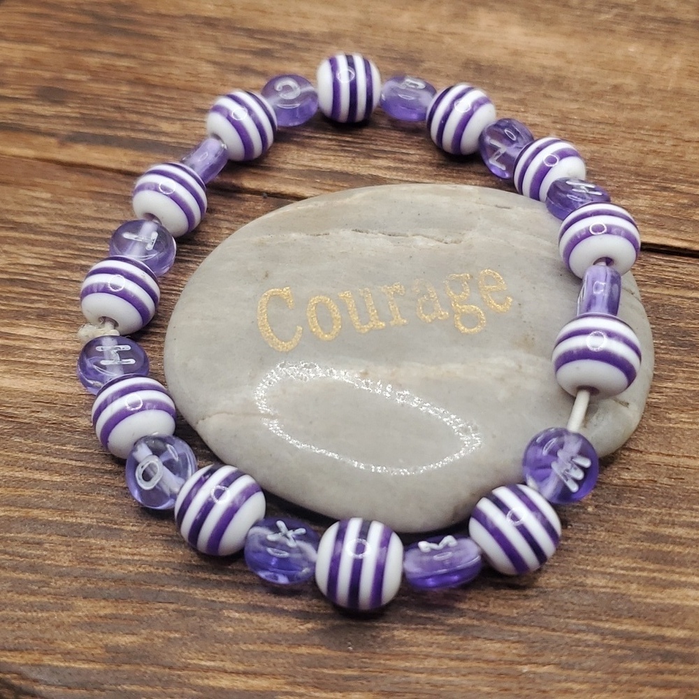 B2025 purple beetle stripe bracelet